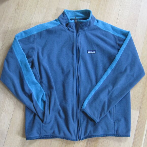 Patagonia Men's Fleece Sweater Jacket Full Zip Sweatshirt Size Large (L) Blue - Picture 5 of 6